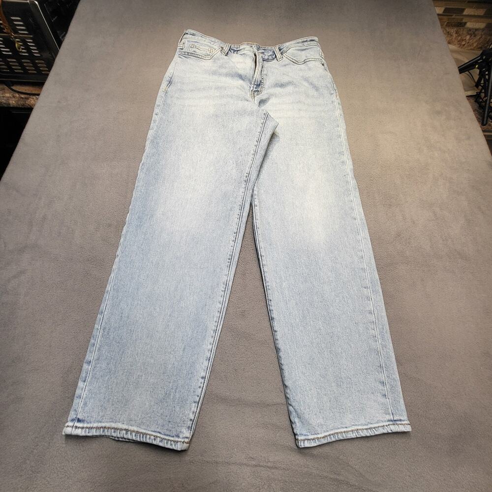 Old Navy Jeans Womens 14 Blue OG Loose Straight Distressed Denim Stretch